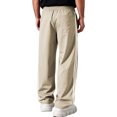 thumbnail image 3 of Uwinwear Mens Lightweight Pants Wide Leg Side Stripe Stretch Drawstring Sweatpants with Pockets Casual Street Track Khaki XL, 3 of 3