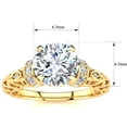 thumbnail image 5 of SuperJeweler 1 1/4 Carat Vintage Moissanite Engagement Ring in 14 Karat Yellow Gold for Women, 5 of 6