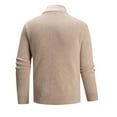 thumbnail image 4 of Dxzfnsa Knit Sweaters for Men Men's Casual Solid Color Quarter Zip Sweaters Lightweight Standing Collar Pullover Sweaters Fashion Knit Long Sleeve Sweaters, 4 of 6
