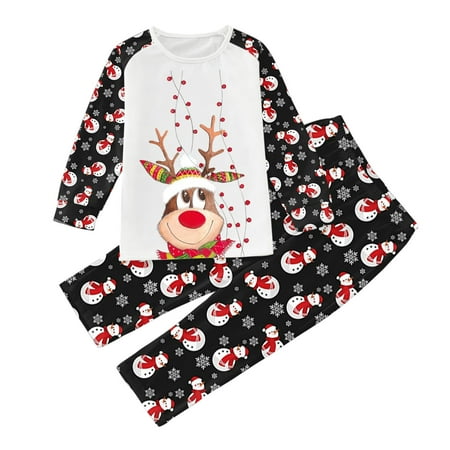 

Xutthjh Kids Children Christmas Family Clothes Cute Printed Long Sleeve Tops Pants