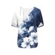 thumbnail image 5 of TaTaai Women's Lightweight V-Neck Top Short Sleeve Ruffle Printed Loose Fit Breathable Summer Chic Blouse Daily Office Beach Gift, 5 of 7