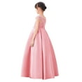 thumbnail image 4 of Illusion Lace Cap Sleeves Flower Girl Dress Junior Pageant Princess Gown Pretty Princess Ballroom Dance L246 2, 4 of 6