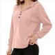 thumbnail image 1 of Sudadera con Capucha para Mujer, Cuello Abotonado, Cordón Ajustable, Sudadera Informal de Larga, Camisetas. Rosa XXL, 1 of 10