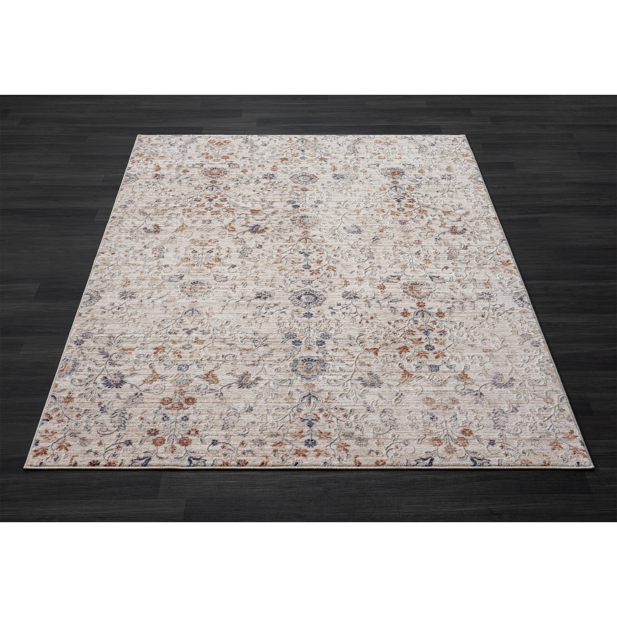 LR Home Mia 4' X 6' Beige/Red Floral Premium Ultra-Soft Indoor Area Rug