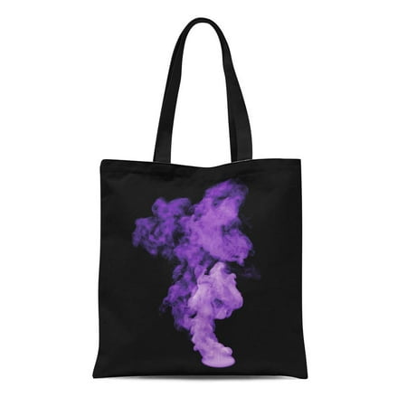 KDAGR Canvas Bag Resuable Tote Grocery Shopping Bags Purple Haze of Violet Smoke on Black Use It As in Your Design Color Ink Puff Tote