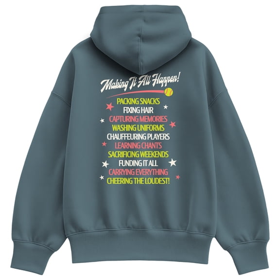 Instant Message - The Softball Mom Tour Oversized Fleece Hoodie Sweatshirt