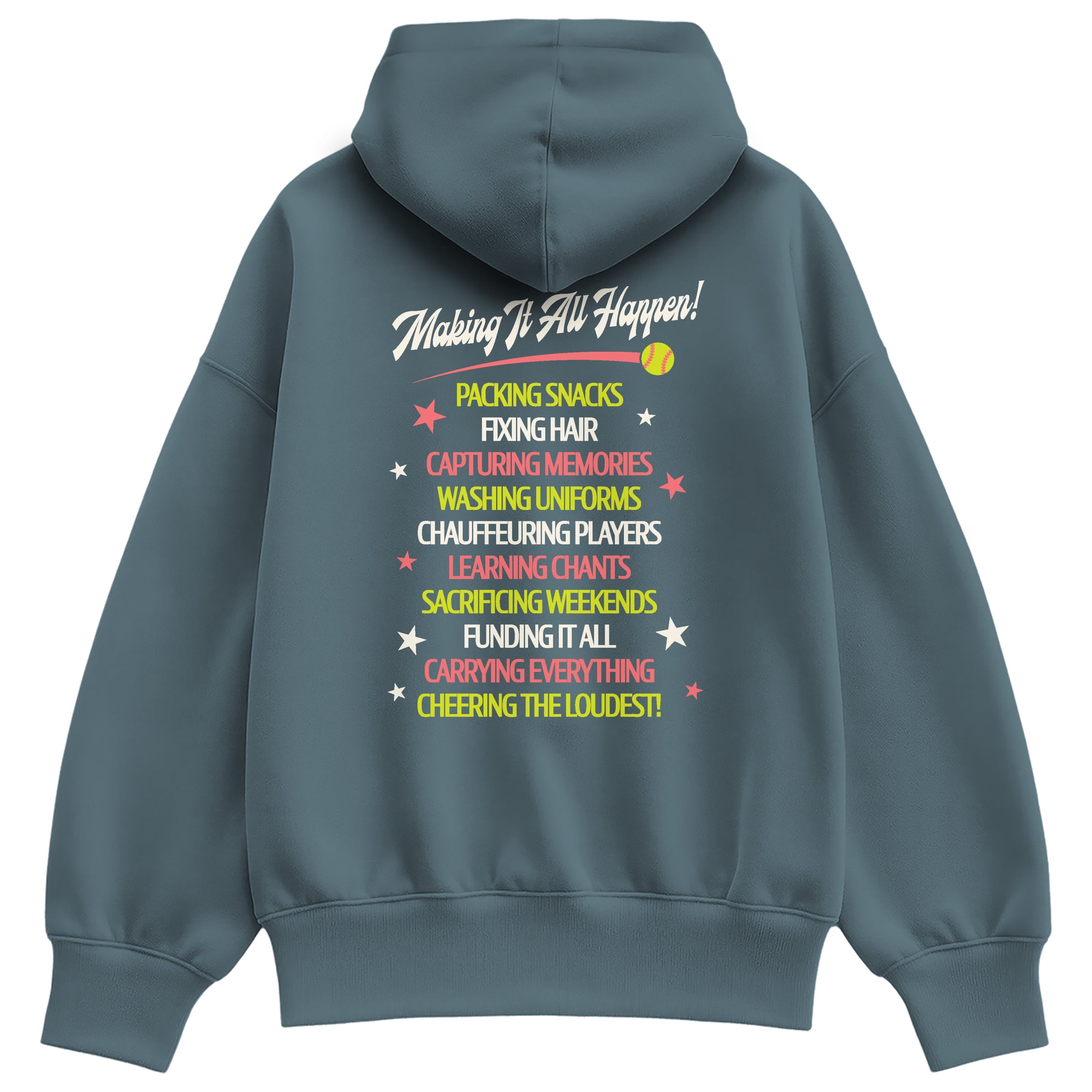 Instant Message - The Softball Mom Tour Oversized Fleece Hoodie Sweatshirt