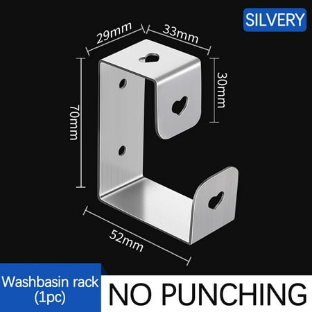 

LYUCRAZ Stainless Steel Washbasin Rack Storage Rack Bathroom Washbasin Hook Rack Non-Perforated Wall-Mounted Washbasin Rack Kitchen Hook 5Ml Hooks Hangers Holders