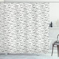 thumbnail image 1 of Ambesonne Shark Shower Curtain, Big Small Sketch Fishes, 69"Wx75"L, Black White, 1 of 3