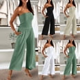 thumbnail image 1 of Sentmoon Boho Rompers for Women Women Jumpsuits Casual Solid Color Regular Fit Plus Size Jumpsuits for Women with Pockets Summer for Going out and Concert, 1 of 7