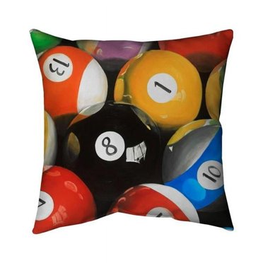 Begin Home Decor 5541-2020-MI76 20 x 20 in. Pool Balls Closeup-Double Sided Print Indoor Pillow