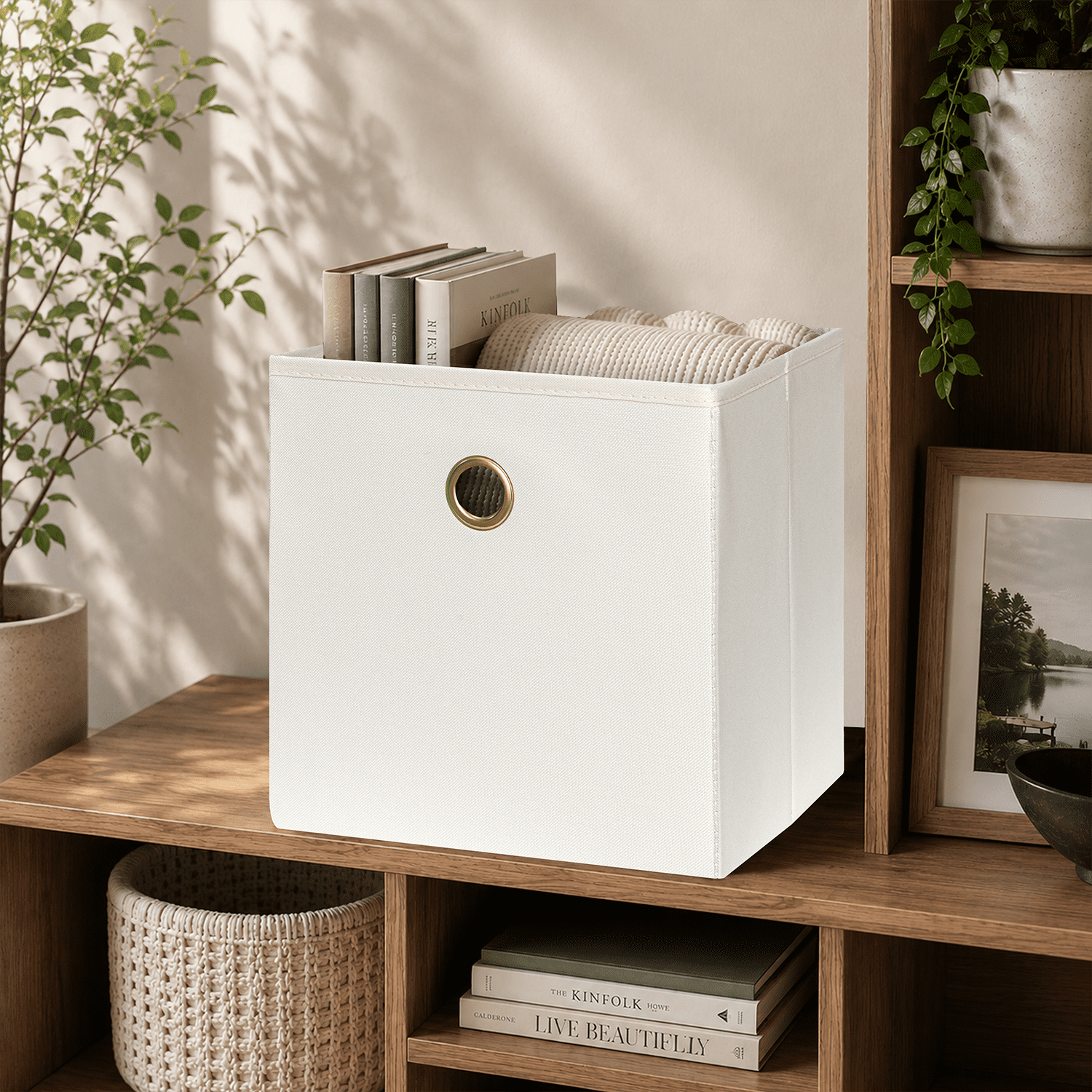 Mainstays Collapsible Fabric Cube Storage Bins, 10.5 in x 10.5 in