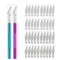 thumbnail image 3 of Engraving Non-Slip Metal Knife Kit + 40/10pcs #11 Blades Cutter Craft Knives for Mobile Phone PCB Repair Hand Tools Red Gold, 3 of 6