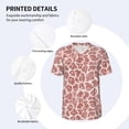 thumbnail image 3 of Zufioo Rose Gold Abstract Spots Print Men's Baseball Short Sleeve, Moisture Wicking Button-Down Hip Hop Tee-Medium, 3 of 7