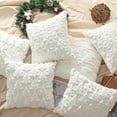 thumbnail image 6 of Lewondr Christmas Throw Pillow Cover 18x18, Set of 2 Soft Faux Fur Velvet Christmas Tree Embroidery Decorative Throw Pillow cover for Xmas Home Decor, White, 6 of 6