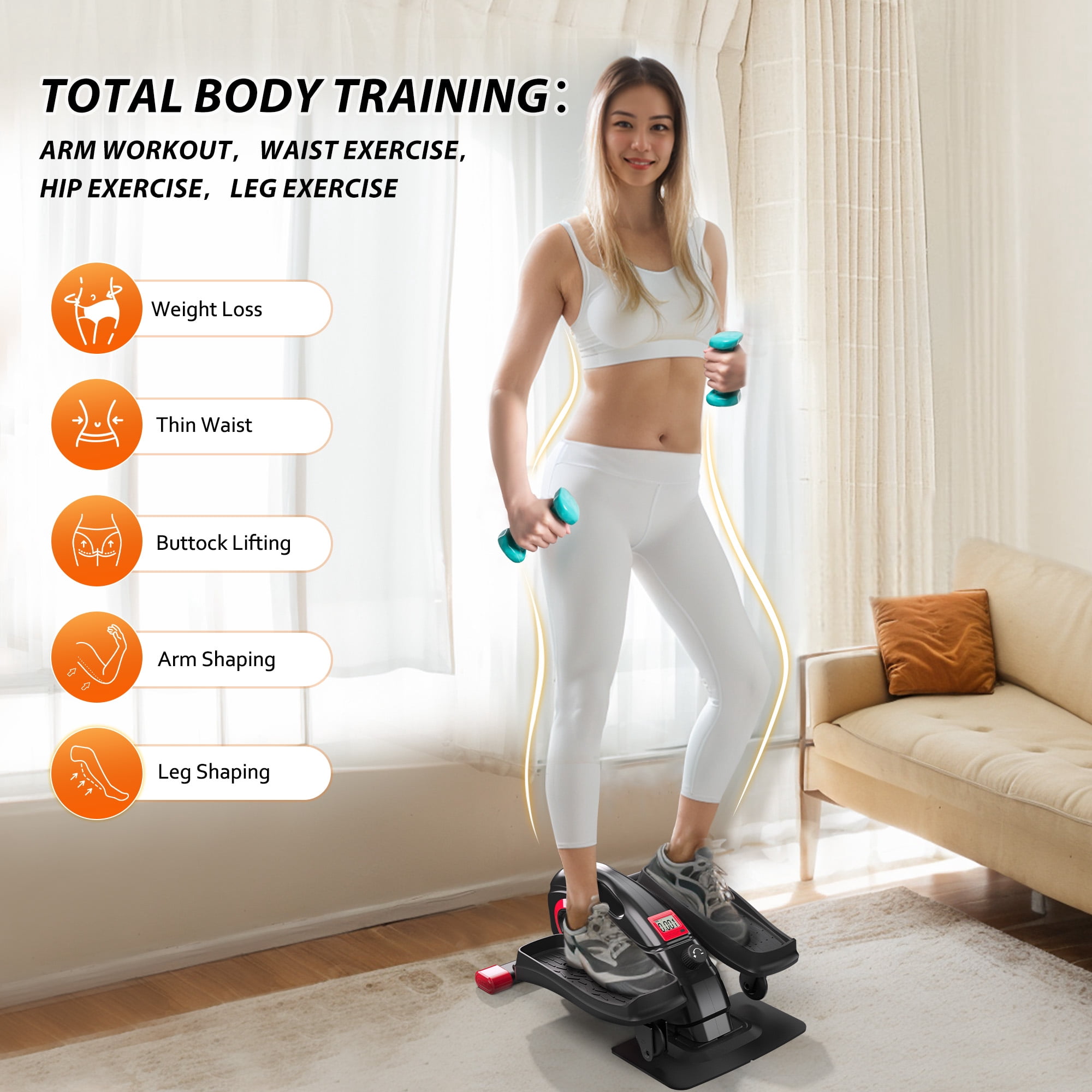 UPGO Under Desk Elliptical, Manual Quiet Elliptical, Foot Pedal Exerciser, Mini Elliptical Machines for Home Use, Portable Foot &Leg Pedal Exerciser