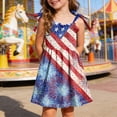 thumbnail image 2 of KPOPLK Girls July 4th Dresses Red White Blue Star Toddler Patriotic Outfit American Flag Sundress 1-8 Years(3-4 Years,White), 2 of 5