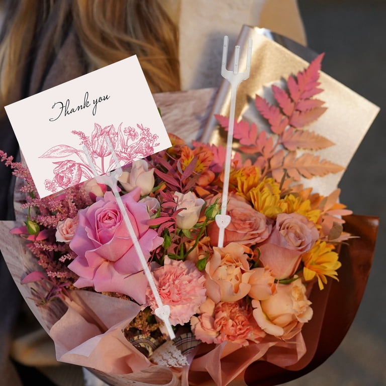 Gilprop 100 Packs Kraft DEF29 Paper Flowers Gift Bags With Handle Flowers Bouquet Holder For Wedding Valentines Day Decoration Florist Shop Small
