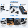 thumbnail image 6 of 7-Port USB 3.0 Hub with Individual On/Off Switches, 5Gbps High Speed USB Splitter with 3.3ft Long Cable, USB Port Expander for Laptop Desktop PC, Black, 6 of 10