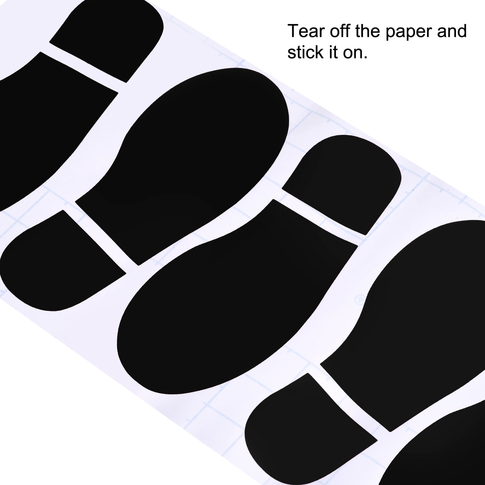 Unique Bargains Footprint Sticker Floor Decal Sign for Class Black 11x4.2"