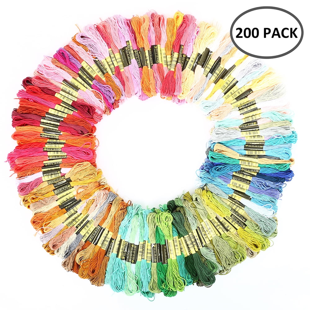 Keyohome 200 Colors Cotton Embroidery Floss Cross Stitch Embroidery Thread Cotton Floss Bracelet Yarn,Craft Floss