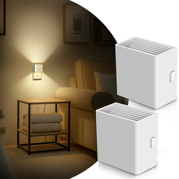 LOHASLED 2 Pack White Warm White 3000K Square Sconce Night Light 3-Level