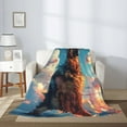 thumbnail image 2 of Sikiie Colorful Cloud Shepherd Dog Cozy Flannel Fleece Throw Blanket: Lightweight & Thick for All Seasons - Perfect for Women, Men, & Kids"50"x40", 2 of 6