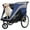 Black+Blue, variant on imerelez 2-in-1 Bike Trailer & Push Cart for Pets - Detachable Bike Hitch & Push Handle Included - Quick Release Wheel, Internal Leash, Dual Cup Pockets and Underneath Storage Bag