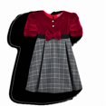 thumbnail image 2 of Vestido Navideño de Terciopelo con falda a cuadros abrigadora para Bebé FLORY 0120, Rojo, 1 Año, 2 of 5