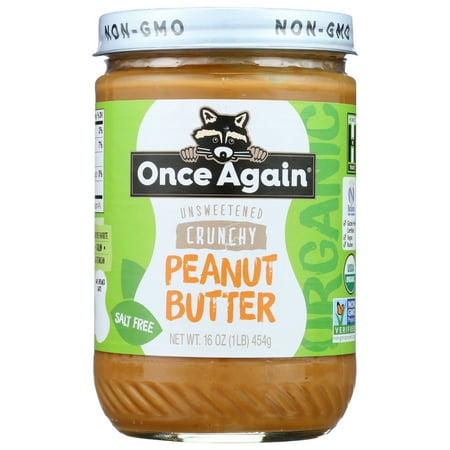 Once Again Organic No Salt Butter Peanut, 16 Oz