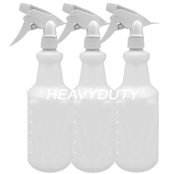 32 oz Empty Plastic Spray Bottle for Cleaning Solutions Measurements 3 Pack
