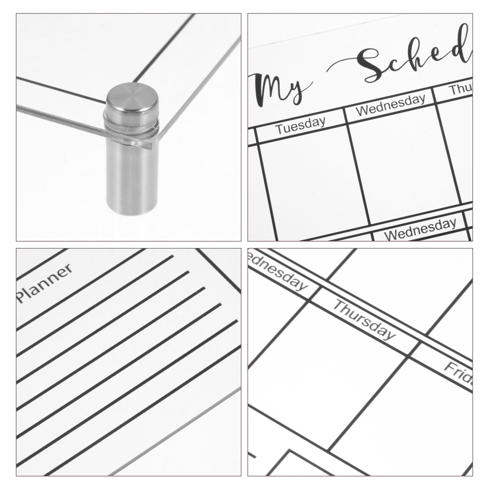 Weekly Planner Board Acrylic Note Dry Erase Clear White Calendar Hanging Small Office