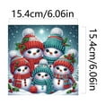 thumbnail image 3 of DIY Diamond Art Painting Christmas Creative Design Holiday Blessing Gift Folding Greeting Card Set (15*15cm) (With White Envelope)-Snowman, 3 of 7
