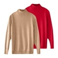 thumbnail image 4 of Bovemsi Womens Sweaters Women'S Autumn And Winter 2pc Solid Color Soft Comfortable Round Neck Pullover Fall Sweaters, 4 of 4