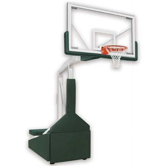 Tempest Triumph-FL Steel-Glass Portable Basketball System With Official Glass Backboard, Columbia Blue