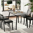 thumbnail image 3 of Modern 5-Piece Dining Table Set for 4, Space-Saving Metal & Wood Design with Cushioned Seats, Chamfered Edge – Perfect for Apartments, Small Spaces, Breakfast Nook – Multiple Color Options, 3 of 8