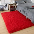 thumbnail image 5 of TWINNIS Soft Fluffy Rugs for Bedroom,Shaggy Area Carpets for Livingroom Kid Room,5'x8',Red, 5 of 6