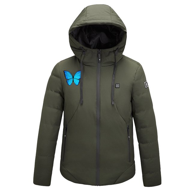 RKSTN Heated Jacket Winter Plus Size Windproof Drawsting Jacket for Men and Women,USB Intelligent Constant Temperature Heated Hooded Jackets Coat with 4 Heated Levels (No Battery)