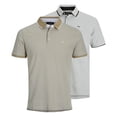 thumbnail image 1 of JACK&JONES polos hombre, pack de 2 - JJEPAULOS POLO 2PK, manga corta, color liso, algodón Beige/Gris L (Large), 1 of 3