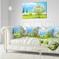 thumbnail image 3 of Designart Tree in Different Seasons - Watercolor Landscape Printed Throw Pillow - 12x20, 3 of 5