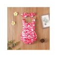 thumbnail image 2 of Seyurigaoka 2Pcs Baby Girls Summer Lovely Outfit, Camouflage Square-Neck Suspenders Romper + Hairband, 2 of 9