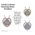 thumbnail image 5 of Solid 925 Sterling Silver & Gold Circle in Heart Dancing Stone Necklace w/ Pure Brilliance Zirconia - White, 5 of 7