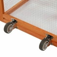 thumbnail image 5 of Yardi Yarda Portable Mobile Chicken Coop with Nesting Box and Sleeping Room, Run, Window, Sun Board, Doors, Wooden Chicken Cage with Wheels and Pull-Out Tray for Small Animals, Orange, 5 of 15
