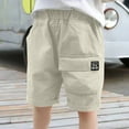 thumbnail image 2 of Gubotare Cargo Shorts for Toddler Boys Boys Shorts Kids High Waisted Cargo Shorts Summer Casual Shorts with Pockets (Khaki,Size 7-8 Years), 2 of 9