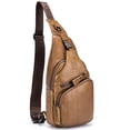 thumbnail image 1 of Graflsoa Sac Bandoulière en Cuir Vintage pour Hommes - Design Compact Jaune avec Multiples Poches, Sangle Réglable, et Matériau en Cuir Durable pour Voyage, Randonnée et Usage Quotidien, 1 of 6