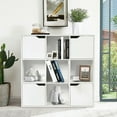 thumbnail image 2 of Yardi Yard Free Standing 9 Cube Storage Wood Divider Bookcase for Home and Office-White, Tall Bookshelf, Bookshelf for Living Room, Home Office, Bedroom, Balcony, 2 of 12