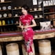 thumbnail image 4 of Vestido cheongsam mejorado de primavera y verano, vestido largo de satén con estampado para banquetes diarios, ropa de actuación para mujer, 4 of 6