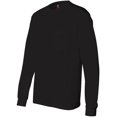 thumbnail image 3 of Hanes 5596 Adult Tagless Long Sleeve Tee With Pocket, Black - Large, 3 of 6