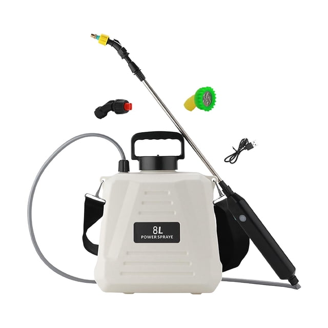 Pulverizador eléctrico shamjiam para césped botella pulverizadora de agua portátil recargable 8 litros blanco