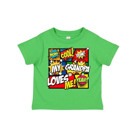 

Inktastic My Grandpa Loves Me Superhero Gift Toddler Boy or Toddler Girl T-Shirt